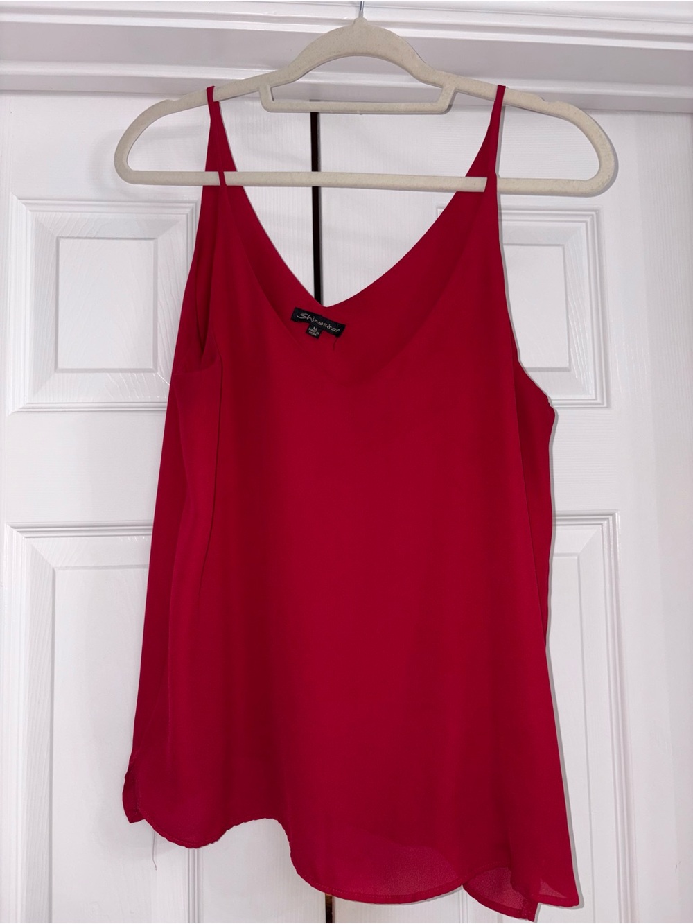 Shinestar Red V-Neck Spaghetti Strap Camisole